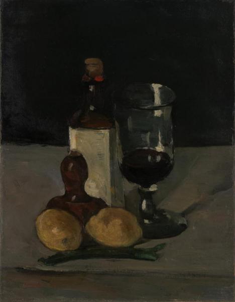 Still Life With Bottles, Glass And Lemons by Paul Cezanne Oil Painting Reproductions