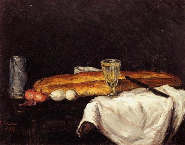 Still Life With Bread And Eggs by Paul Cezanne