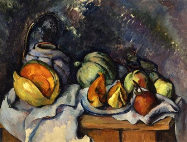 Still Life With Fruit And A Pot Of Ginger by Paul Cezanne
