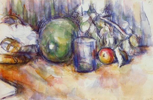 Still Life With Green Melon by Paul Cezanne Oil Painting Reproductions