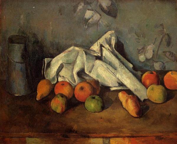 Still Life With Milk Can And Apples by Paul Cezanne