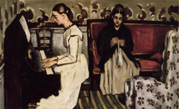 Young Girl At The Piano - Overture To Tannhauser by Paul Cezanne Oil Painting Reproductions