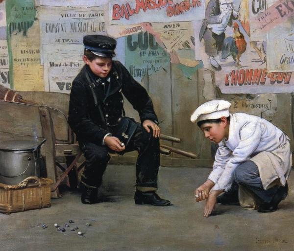 A Game Of Marbles by Paul-charles Chocarne-mureau