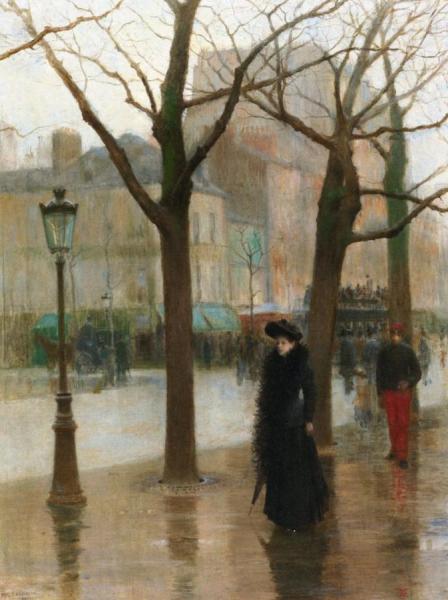Paris Street In Winter by Paul Cornoyer