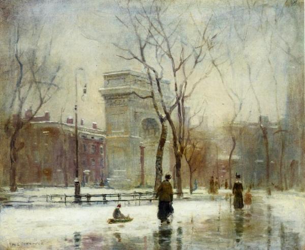 Paul Cornoyer Winter In Washington Square