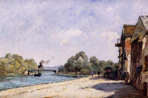 A Bridge Over The Oise by Paul-desire Trouillebert