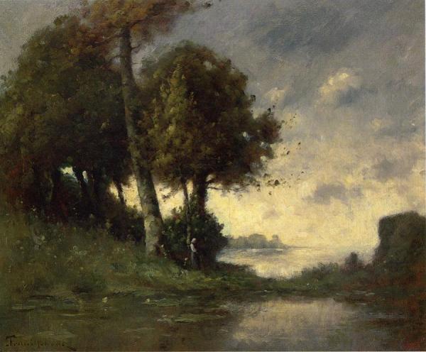 Banks Of The Marne, Near Angers by Paul-desire Trouillebert