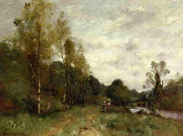 Banks Of The River by Paul-desire Trouillebert