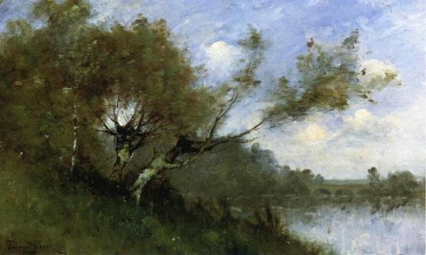 Fishermen By The Banks Of The River by Paul-desire Trouillebert Oil Painting Reproductions