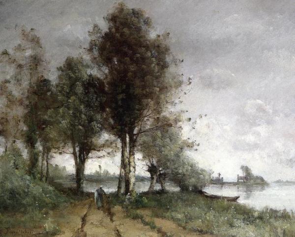 Path On The Banks Of The Seine by Paul-desire Trouillebert
