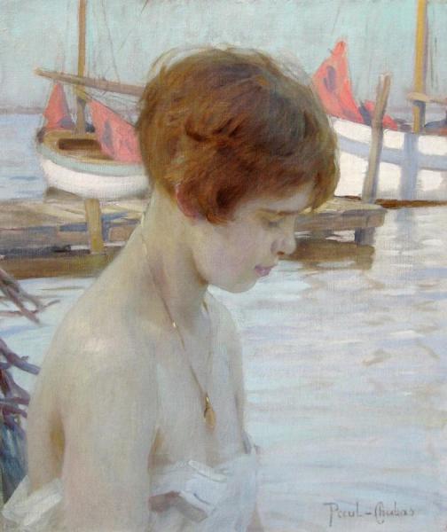 Young Girl At The Harbor by Paul Emile Chabas Oil Painting Reproductions