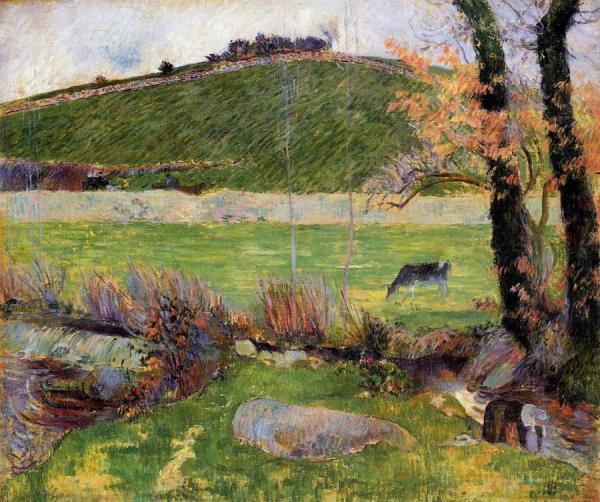 A Meadow On The Banks Of The Aven by Paul Gauguin