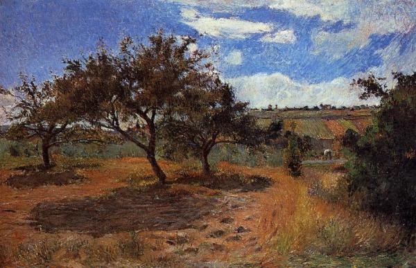 Apple Trees At L'hermitage Ii by Paul Gauguin