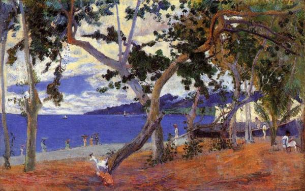 By The Seashore by Paul Gauguin Oil Painting Reproductions
