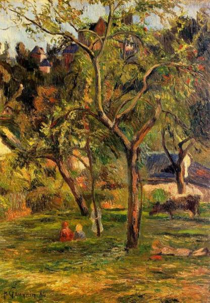 Children In The Pasture by Paul Gauguin