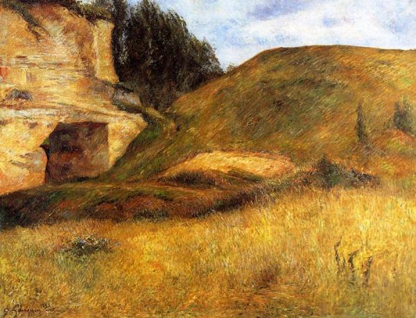 Chou Quarry, Hole In The Cliff by Paul Gauguin