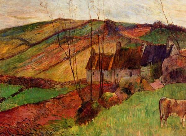 Cottages On Mount Sainte-marguerite by Paul Gauguin