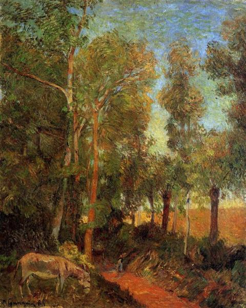 Donkey By The Lane by Paul Gauguin