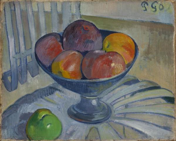 Fruit Dish On A Garden Chair by Paul Gauguin