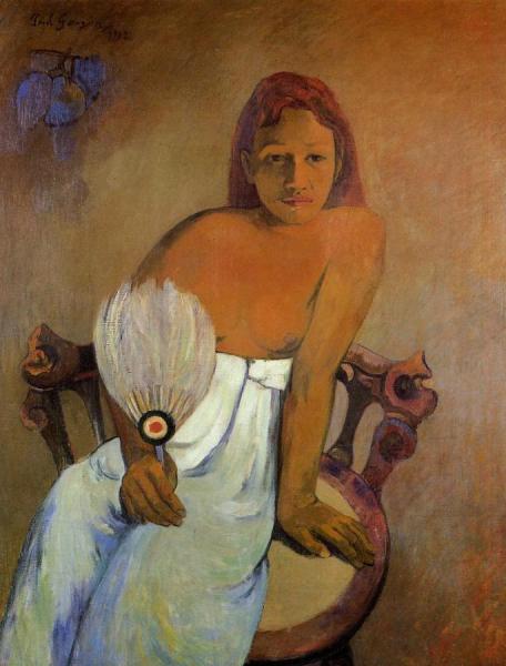 Girl With A Fan by Paul Gauguin