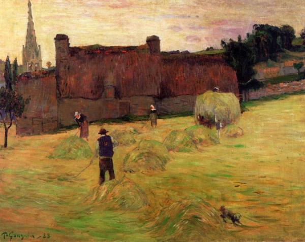 Haymaking by Paul Gauguin