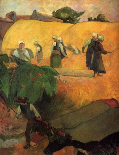 Haymaking In Brittany by Paul Gauguin