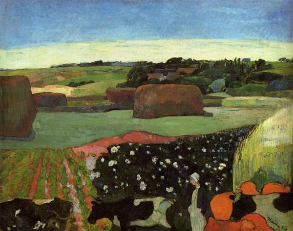 Haystacks In Britanny by Paul Gauguin