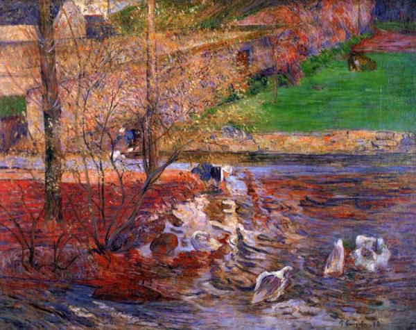 Landscape With Geese by Paul Gauguin