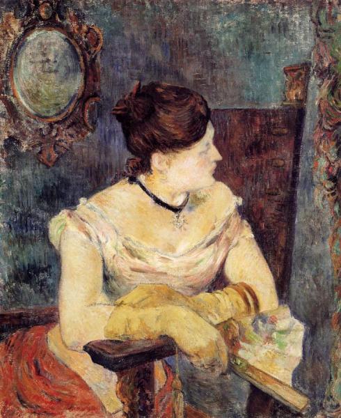 Madame Mette Gauguin In An Evening Dress by Paul Gauguin