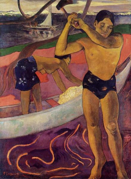 Man With An Ax by Paul Gauguin