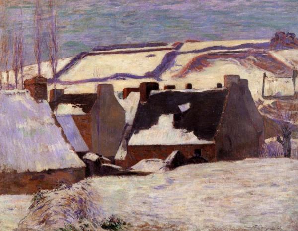 Pont-aven In The Snow by Paul Gauguin