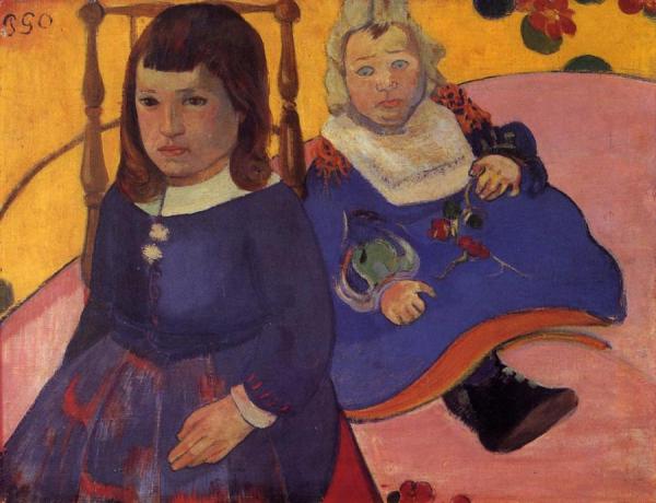 Portrait Of Two Children by Paul Gauguin