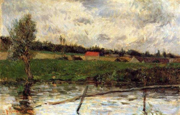 Riverside by Paul Gauguin