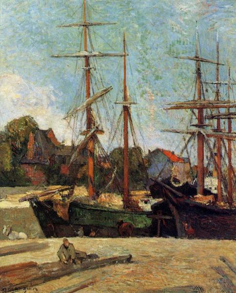 Schooner And Three-master by Paul Gauguin