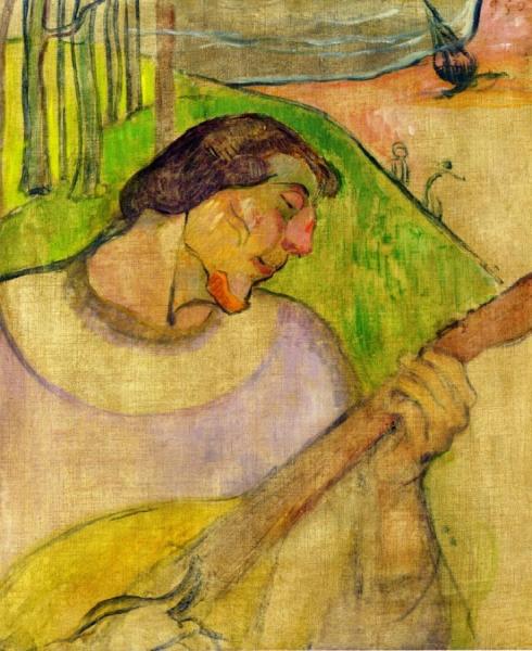 Paul Gauguin Self Portrait With Mandolin