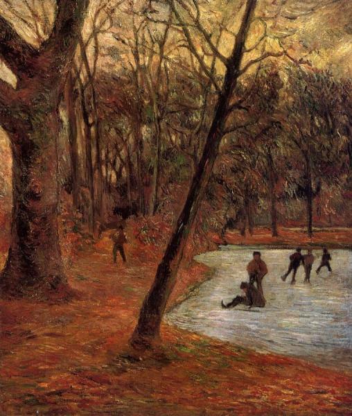 Skaters In Fredericksberg Park by Paul Gauguin