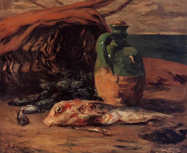 Still Life With Jug And Red Mullet by Paul Gauguin