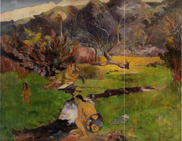Tahitian Woman Near A River by Paul Gauguin Oil Painting Reproductions