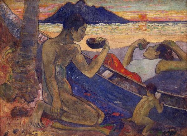 The Canoe: A Tahitian Family by Paul Gauguin