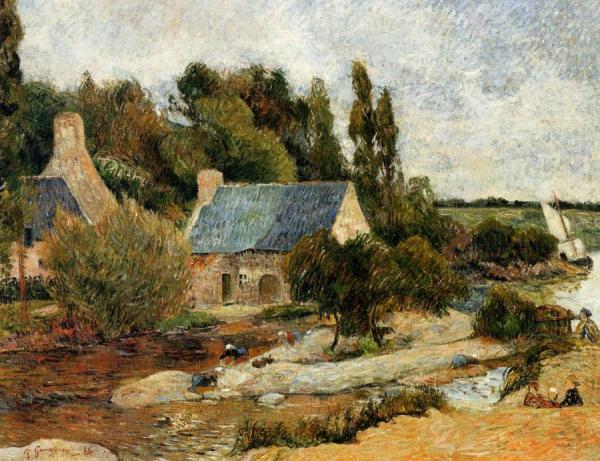 Washerwoman At Simonou Mill, Pont-aven by Paul Gauguin