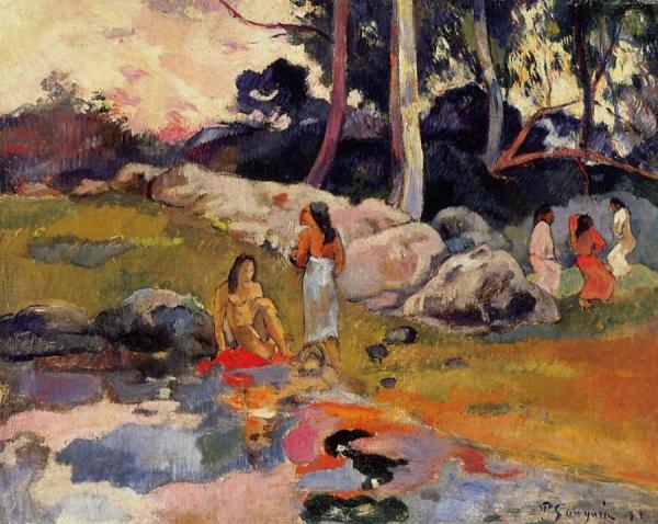 Woman On The Banks Of The River by Paul Gauguin