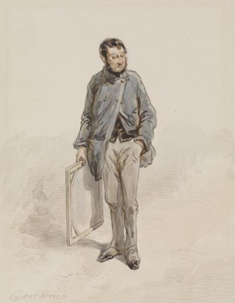 Paul Gavarni Artist With Canvas