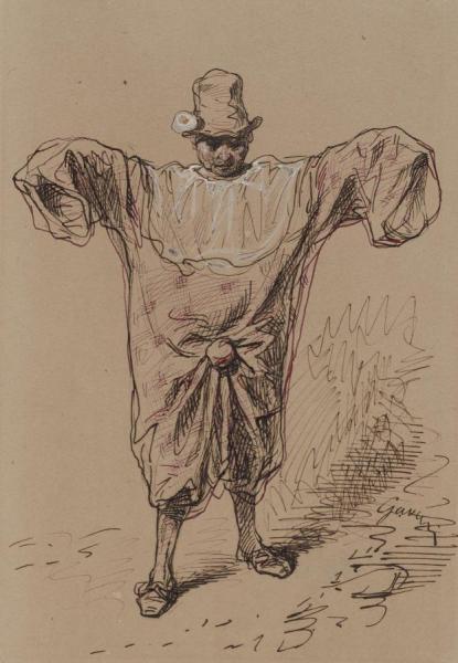 Man In A Clown Suit by Paul Gavarni Oil Painting Reproductions
