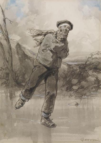 The Twelve Months, December,1866 by Paul Gavarni Oil Painting Reproductions