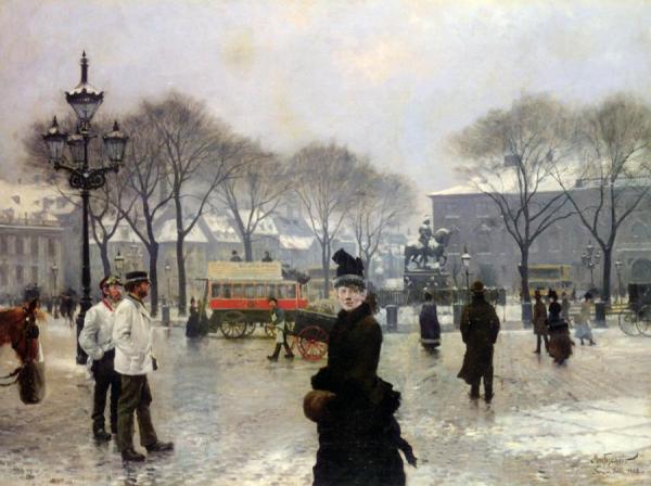 A Winter's Day On Kongens Nytorv Copenhagen by Paul Gustave Fischer