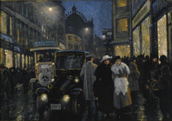 An Evening Stroll On The Boulevard by Paul Gustave Fischer