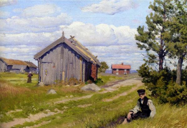 Farmyard by Paul Gustave Fischer