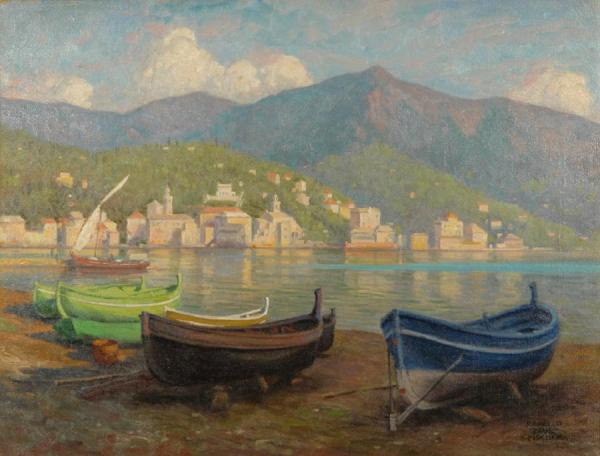 Harbour Scene From Rapallo by Paul Gustave Fischer