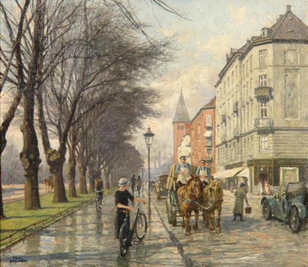 Jagtvej Looking Towards Vibenhus Runddel by Paul Gustave Fischer