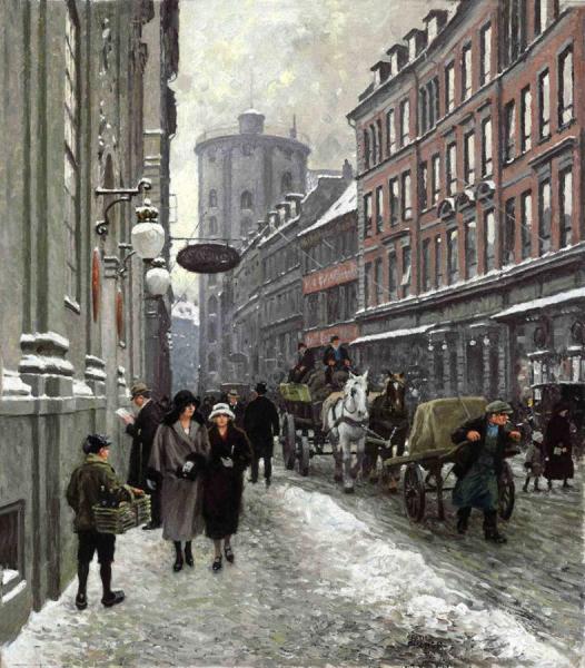 Købmagergade by Paul Gustave Fischer